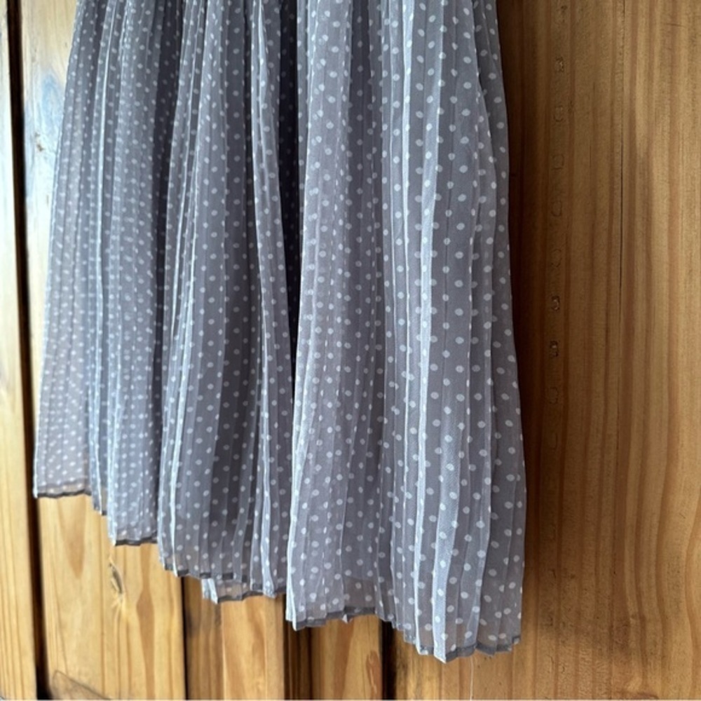 Smart Set Pleated Mini Skirt Grey with White Polka Dots Cute Coquette Girl - Picture 5 of 13